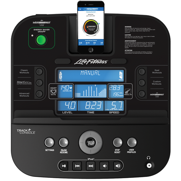 Bicicleta Vertical Life Fitness C1 con Consola Track